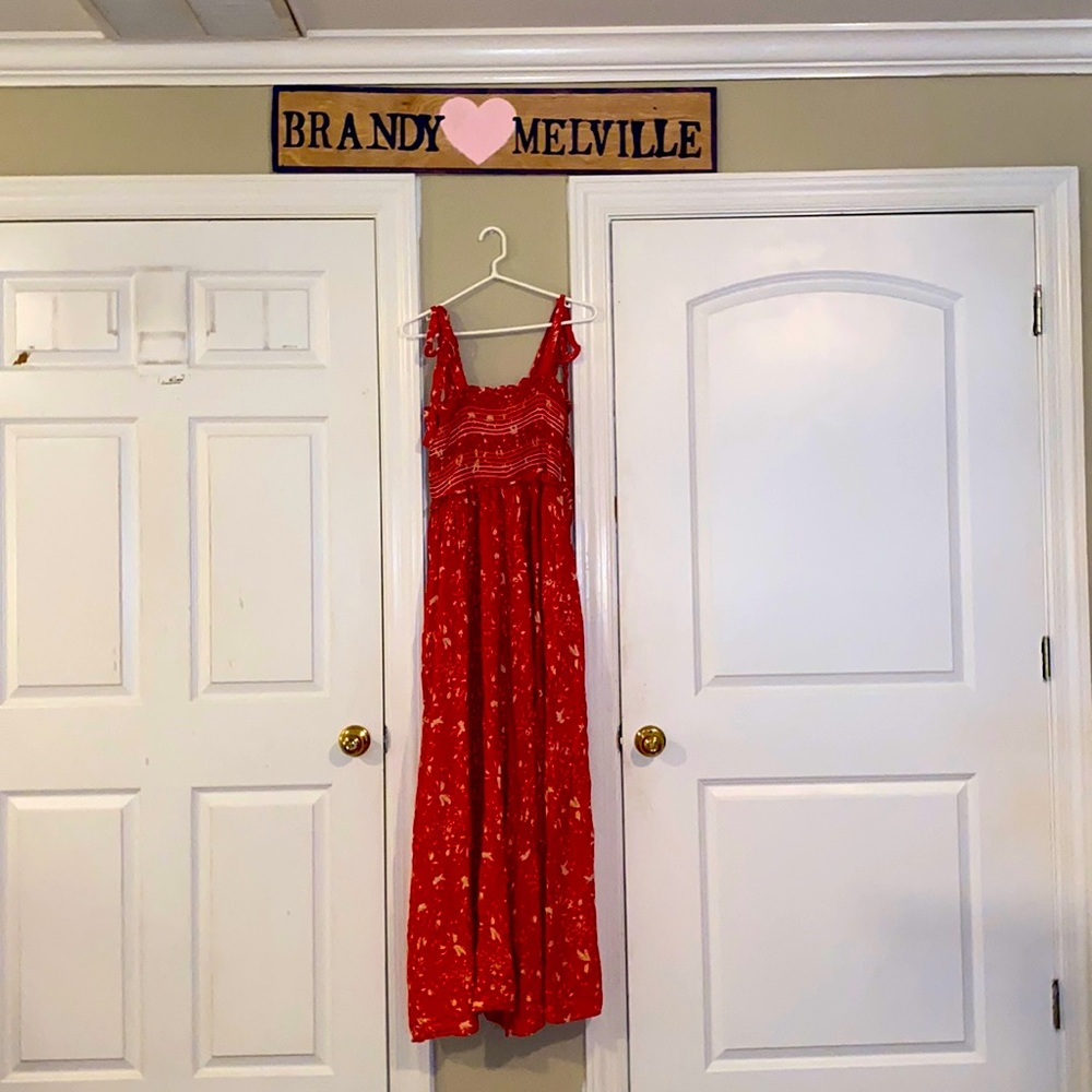 Free People Red Floral Jumpsuit Romper